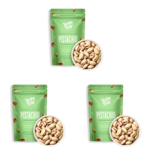 Image of Yogabar Premium Pista 500g|Roasted Salted Pista|Crunchy Pistachios|Tasty & Healthy Nuts Dry Fruits|Rich in Protein, Fibre, Gluten Free & Low Calories|Healthy Snacks|Dry Fruit Gift Pack (Pack of 3)
