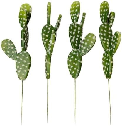 Season’s Need Artificial Prickly Pear Cactus - 4 Pack Premium Unpotted Cactus Plants - Realistic Cactus for DIY Floral Arrangement - Faux Bunny Ear Cactus Stem (11" Tall)