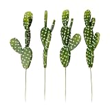 Season’s Need Artificial Prickly Pear Cactus - 4 Pack Premium Unpotted Cactus Plants - Realistic Cac
