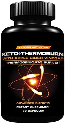 ThermoBurn™ Ketosis Activator Keto Pills + Apple Cider Vinegar Capsules Fat Burner. ACV Pills Work Synergistically Appetite Suppressant for Weight Loss, Detox, Diet Pills That Work, Digestion, Immune