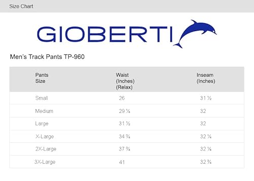 Gioberti Mens Athletic Track Pants, Silver, 2X Large #TOP4