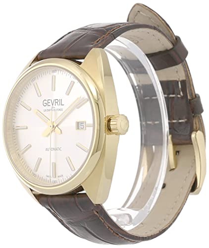 Gevril Men's Swiss Automatic Watch with Stainless Steel Strap, Dark Brown, 18 (Model: 48704A), Rose4
