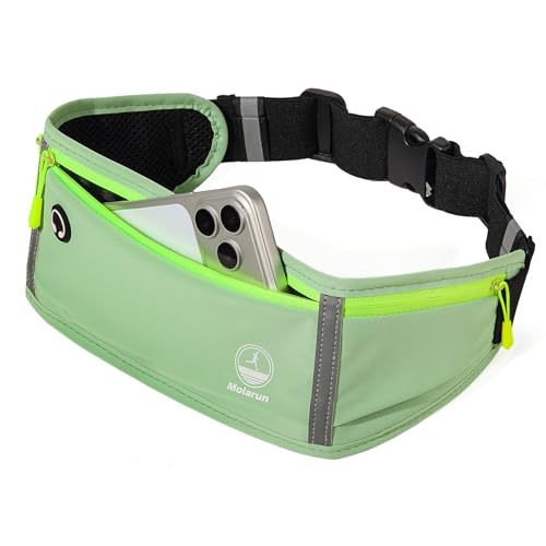 Image of Running Belt Slim Fanny Pack Jogging Pouch Phone Holder Waist Pack - Light Green