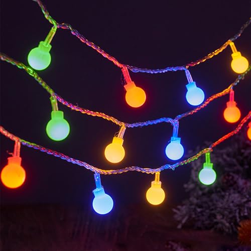 ENLACE LED Lichterkette Kugel, 1,5M 10 LED Lichterkette Kugeln Batteriebetrieben, Bunt Globe Lichterketten für Außen, Innen, Hochzeit, Party,...