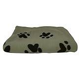 Evelots Large Fleece Pet Blanket 60 x 40 Inches,Cats & Dogs, Beige & Black