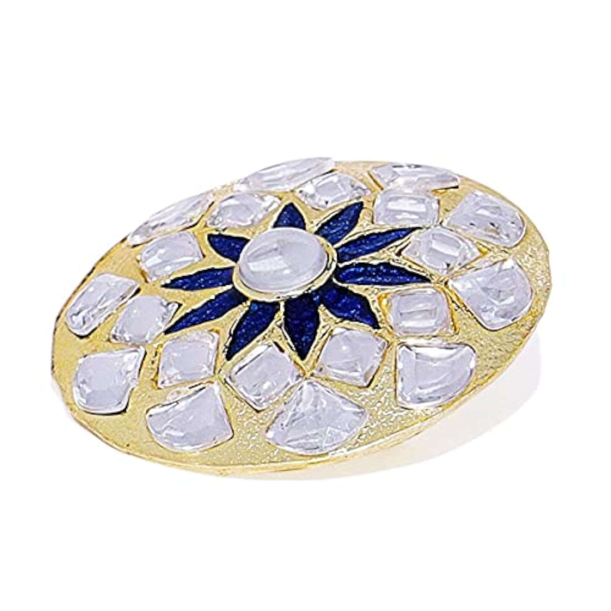 Vintage Gold Plated Enamel Brooch, Unisex Garment Accessory
