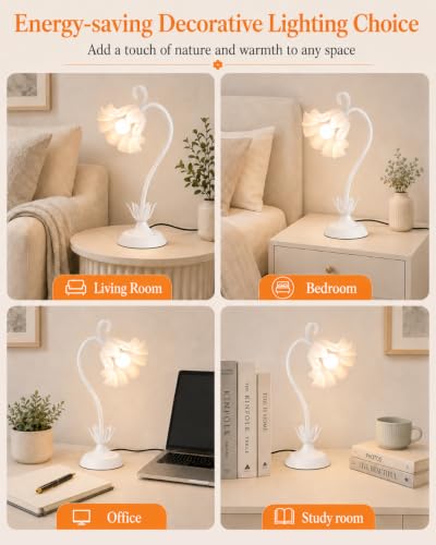 Image of WERFOP Flower Table Lamp Cute Desk Lamp for Bedroom Home Decor