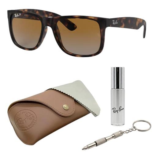 Image of Ray-Ban RB4165 JUSTIN CLASSIC Square Shaped Sunglasses for Men with Official RAYBAN Eyewear Kit