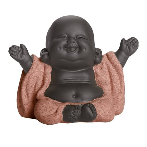 TONGIHS 1 Pièce Bouddha Maitreya Riant, Sculpture de Thé D'ornement, Petite Dtatue de Bouddha Mignonne, Décoration Zen et Feng Shui, pour Maison, Table à...