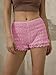 LUXVEER Womens Summer Shorts 2025 Trendy Ruffle Lace High Waisted Beach Mini Shorts Cute Ladies Booty Sexy Casual Y2K Micro Boyshorts Lolita Bloomers Short Pants Pink