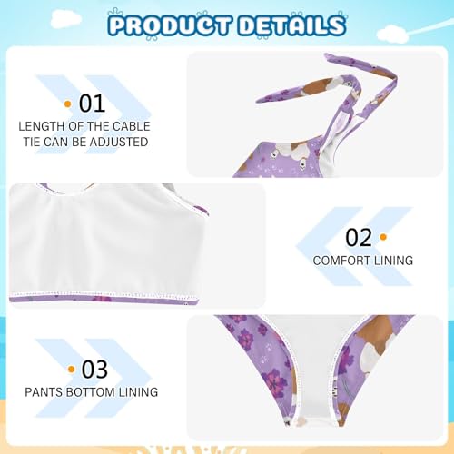 Image of CaTaKu Girls Two Piece Swimsuits Toddler Bathing Suits Bikini Set Summer Beach Swimwear for Girls Size 3-12T