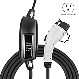 Lectron 110V 16 Amp Level 1 EV Charger with 21ft Extension Cord J1772 Cable & Nema 5-15 Plug