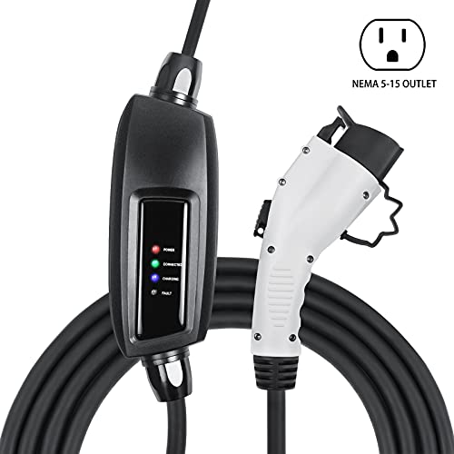 Lectron 110V 16 Amp Level 1 EV Charger with 21ft Extension Cord J1772 Cable & Nema 5-15 Plug