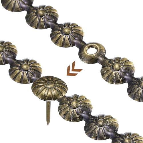 uxcell 5Pcs Upholstery Tacks Strips, 1Meter Flower Decorative Nail Trims for Sofa Headboard Chair Furniture with Upholstery Nails (11mm Bronze) by uxcell - Image 4