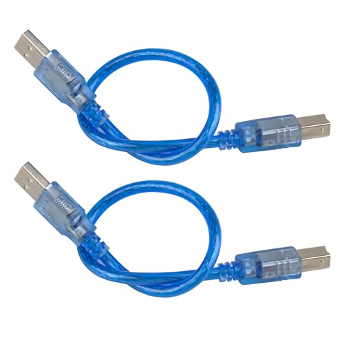 DIYmall 2PCS USB2.0 Cable 30cm/11.8inch Flexible USB-A to USB-B Cable for Arduino 2560 R3 Printer