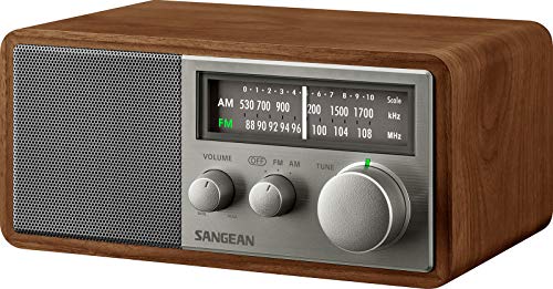 Image of Sangean SG-116 AM /FM Analog Wooden Cabinet Receiver, Walnut-Silver