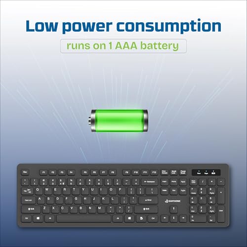 Image of Wireless Keyboard for Laptop, PC & Desktop, Full Size 2.4GHz Slim Wireless Keyboard with Silent Soft Keys, Long Battery Life, Lag-Free Connectivity, Black