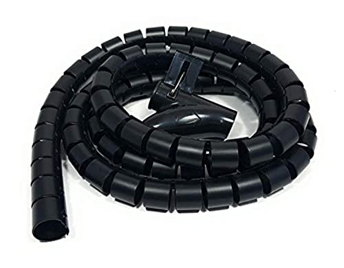 Bambelaa! Gaine Cable 1,5 m Conduit De Cable Bureau Gaine Spirale Flexible Gaine Spirale pour Cable Electrique 30 mm Noir