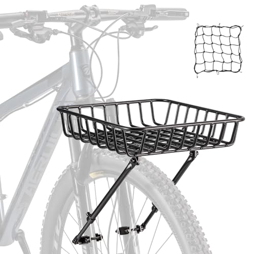 CXWXC Bike Basket Rack - Large Front Bicycle Basket with Struts - Front Mount Aluminium Bike Basket Large Capacity