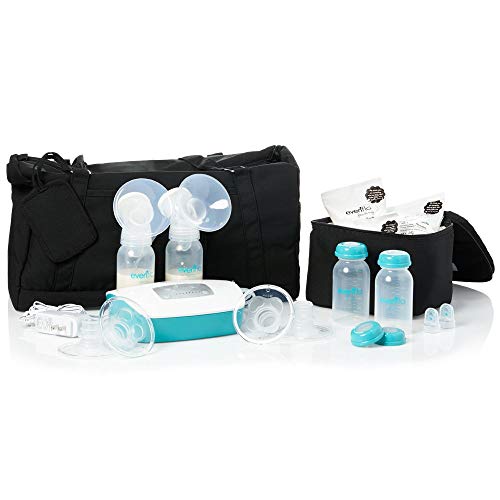 Image of Evenflo Feeding Hospital Strength Deluxe Advanced Breast Feeding Closed System Double Electric Pump with 32 Settings - Additional Accessories Included