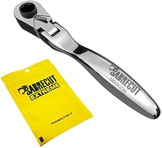 1 x SabreCut MRSC06 Flex Head Mini Micro Ratchet 6.3mm HEX 1/4" Square Drive Stainless Steel Professional 72 Tooth Gear Hand Ratchet Wrench