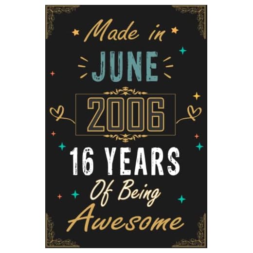 MADE IN JUNE 2006 16 YEARS OF BEING AWESOME: Happy 16th Birthday, 16 Years Old Gift Ideas for Women, Daughter, Mom, Dad, Amazing, funny gift idea... 120 pages Birthday Notebook, Funny Card Alternative