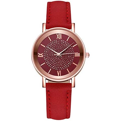 Watches for Women Watch Women's Casual Quartz Leather Strap Watch Small Fresh Personality Dial Women Watch Alloy Dress Watch Leather Wrist Band Stainless Steel Case Wrist Ladies Watches Cover