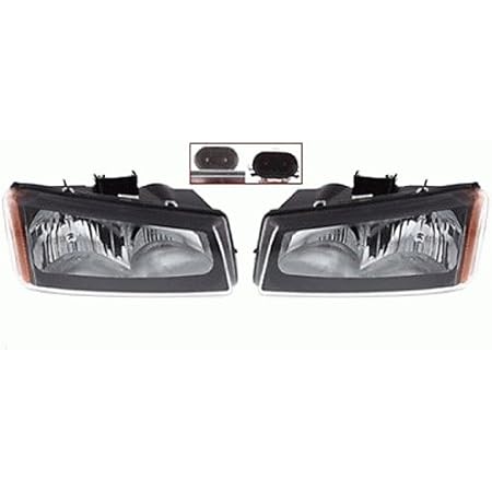 Amazon Com New Headlight Replacement For Chevy Silverado 1500 2500 3500 Hd 03 04 Pickup Head Lamp Pair Automotive