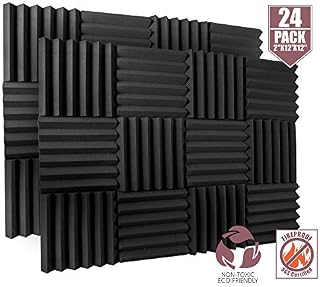 24 Pack Acoustic Foam Panels 2" X 12" X 12" Fireproof - SGS