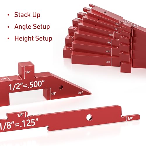 Router Table Setup Bars, Woodworking Router Table Set Up Blocks Aluminum Precision Setup Bars Height Gauge Set for Router Table Saw Accessories Height Depth Angle Woodworking and Storage Pouch