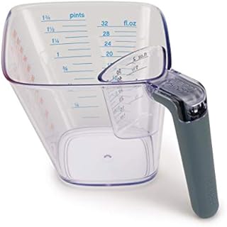Joseph Joseph Align Angled 2-Piece Easy-Read Measuring Jug Set, 1 x 1L 1 x 50ml- Plastic