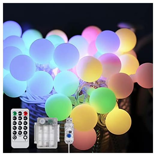 Maxsure LED-ljusslinga, färgglada ljusslingor 5 m, 50 LED USB-plugin-lampor drivs 12 lägen med både fjärrkontroll eller strömbrytare för julfest utomhus och inomhus (Li-batteri stöds)