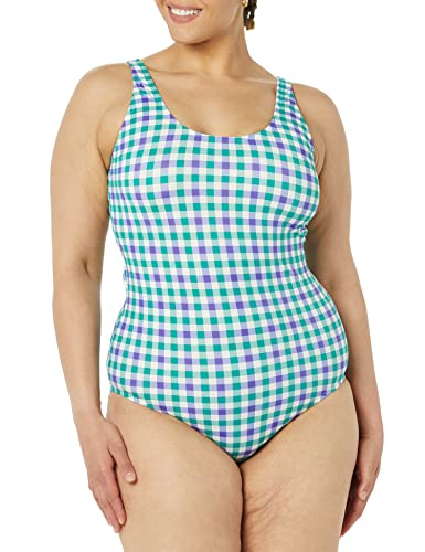 Image of Amazon Essentials Women's One-Piece Scoop Neck Coverage Swimsuit (Available in Plus Size)