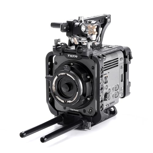 Image of Tilta Camera Cage Compatible with Sony BURANO | Arri Rosettes, 1 /4 inch-20 and 3 /8 inch-16 Threads | w /Top Handle, Left /Right Side Arm, Battery Plate (Advanced Kit - V Mount)
