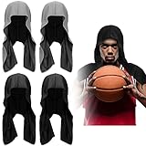 4 Pack Cooling Hoodie Towels Sport Hood Towels Cooling Neck Wrap Soft Breathable Cooling Head Wrap Sweat Chilly Towels for Men Women Face Head Sports Workout Yoga (Black and Gray)