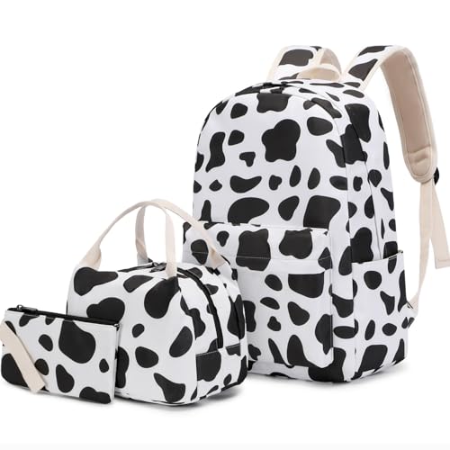 AUIVTY Mochila escolar com lancheira para adolescentes, mochila infantil para ensino fundamental e m