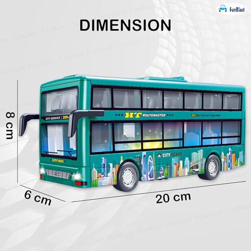 Image of FunBlast City Bus Toy for Kids - Push & Go Vehicle with Sound and Light Effects, Toy Bus for Boys & Girls Age 3+ Years Boys and Girls (Green)