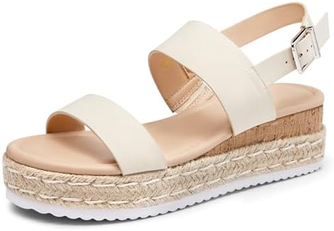 Coutgo Womens Platform Wedge Heels Sandals Espadrilles Open Toe C...
