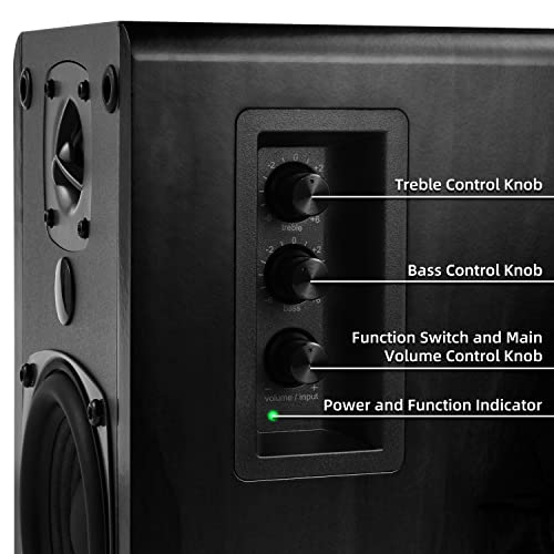 image for SINGING WOOD BT27 Active Powered Bluetooth Bookshelf Speakers for Stud