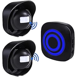 Alarmas Infrarrojas Seguridad Alarma de Seguridad, HommyFine Timbre inalámbrico Timbre de Alarma para la Puerta con Sensor de Movimiento PIR Infrarrojo Detector de Timbre del Sensor para visitantes