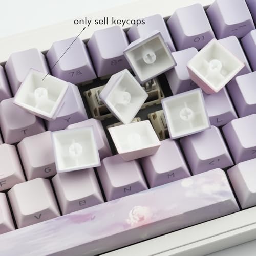 Keycaps PBT impression latérale Sunzit 130 touches profil Cherry pour clavier UK