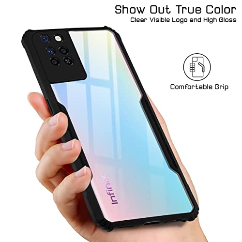 Image of Jkobi Back Cover Case for Infinix Note 10 Pro (Shockproof with Polycarbonate Clear Panel | Professional Black)