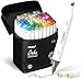 Ohuhu 80 Colors Dual Tips Art Sketch Twin Marker Pens Highlighters with Carrying Case for Painting Coloring Highlighting and Underlining
