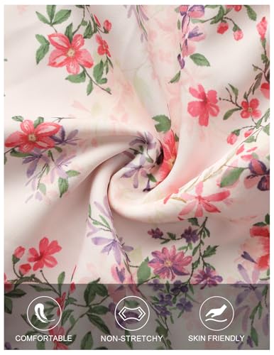 MEROKEETY Fall Wedding Guest Dresses for Women Long Sleeve Floral Casual Lightweight Flowy Swing Boho Dress Pockets4