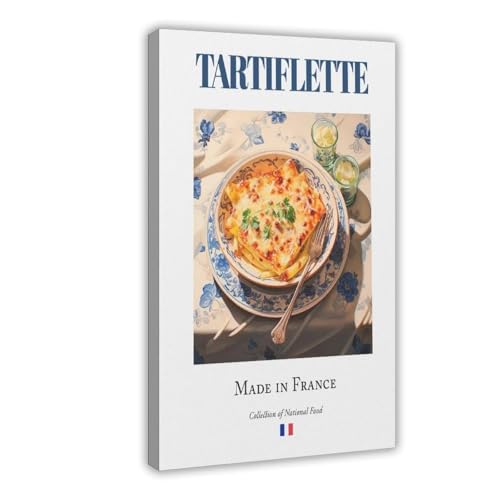 Poster sur toile Tartiflette sur plaque de carreaux de Maiolica