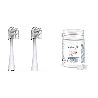 Vista 1 de Waterpik Cabezales de cepillo de repuesto compactos con fundas para cepillo de dientes Sonic-Fusion SFRB-2EW, 2 tabletas de repuesto de hilo dental