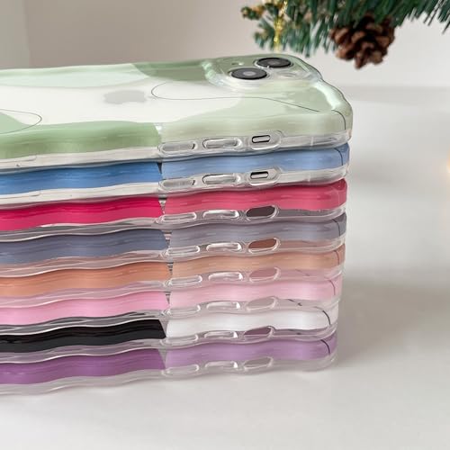 DEFBSC Compatible with iPhone 14 Pro Case, Cute Wavy Curly Shape Colour Mix Aesthetic Design Durable Stylish Shockproof Full Camera Protection Clear Wave Phone Case for Girls Women - Black - Image 4