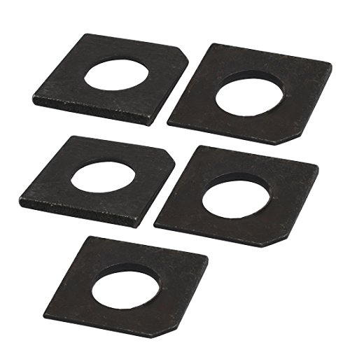 Aexit M18 Industrial Quality Parts Carbon Steel Square Locking Washer Gasket Black 5pcs Model:53as350qo57