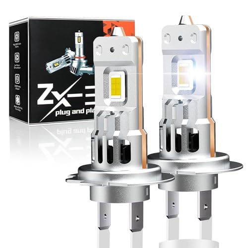 Discoball H7 LED Headlight Bulb, 80W 12000LM 6500K Cool White for Headlight Bulbs - Plug & Play Car Headlight Kit Mini Size with High-Efficiency Cooling System, IP68 Waterproof (Pack of 2)