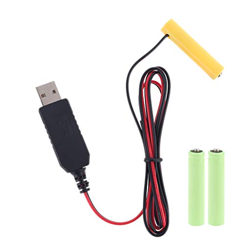 KERDEJAR Universal LR03 Eliminador de batería AAA Cable de Fuente de alimentación USB de 2 m Reemplazo de 1 a 4 Piezas AAA 1.5V Batería para Reloj de Linterna de Juguete eléctrico